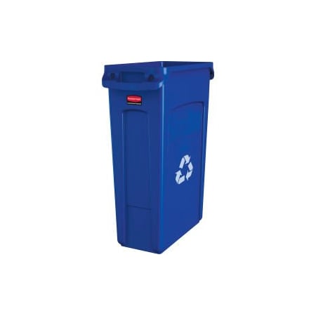 Rubbermaid Commercial Rubbermaid Slim Jim Vented Recycling Can, 23 Gallon, Blue, 4PK FG354007BLUE*